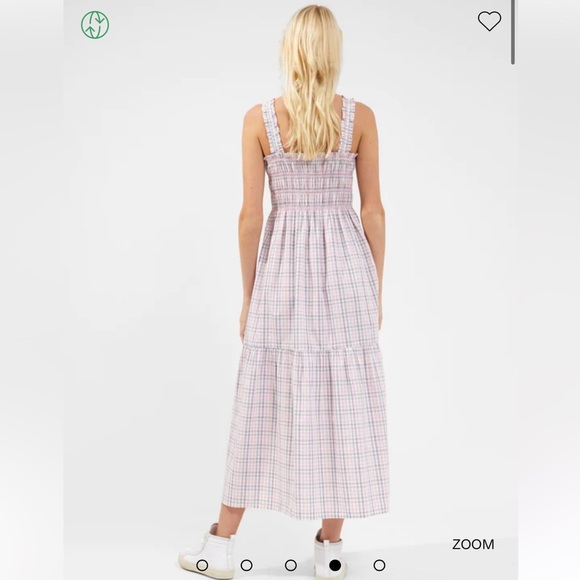 Cottagecore pastel plaid shirred maxi dress - Picture 3 of 12